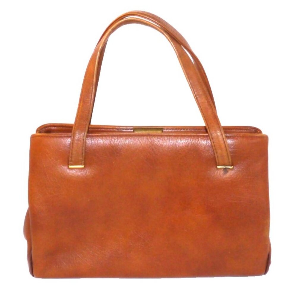 Vintage Globe Trotter brown leather flight bag satchel handbag purse by MARGOLIN